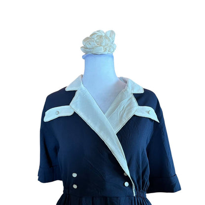 Vintage Blue White Dress