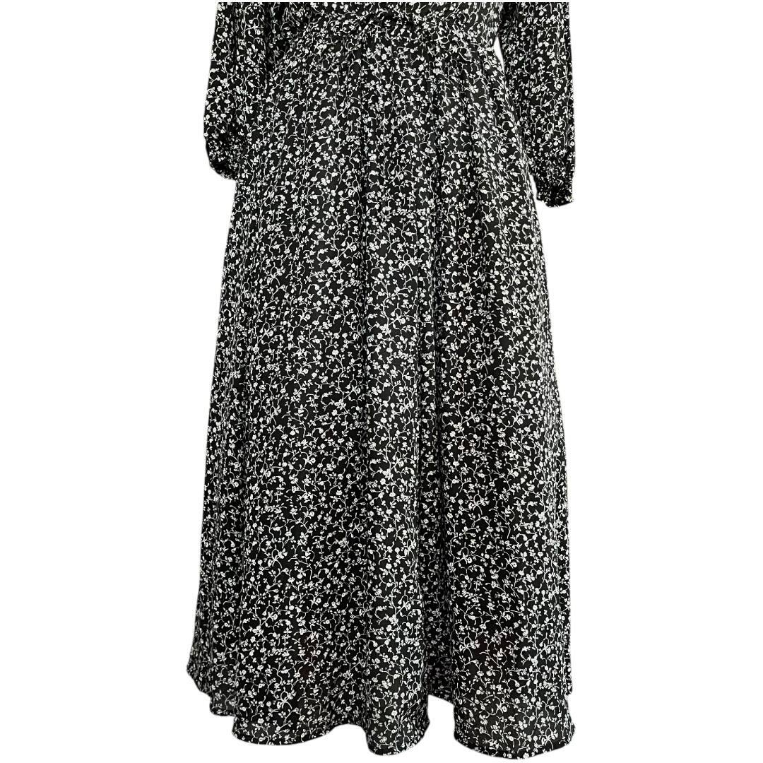 Black & White Floral Maxi Dress