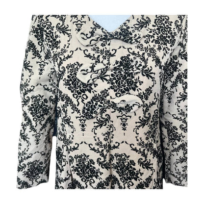Cream  Black Floral Dress