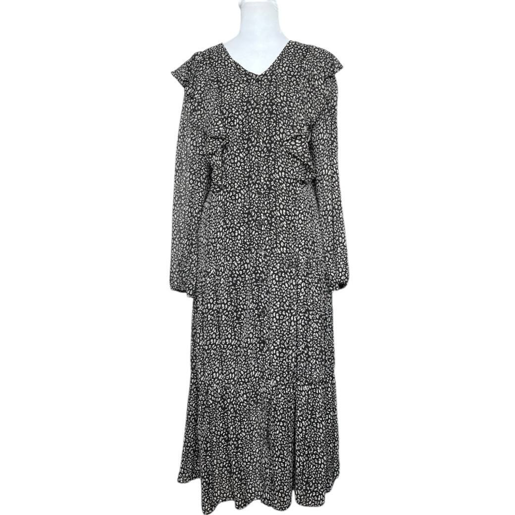 Black Leopard Print Maxi Dress