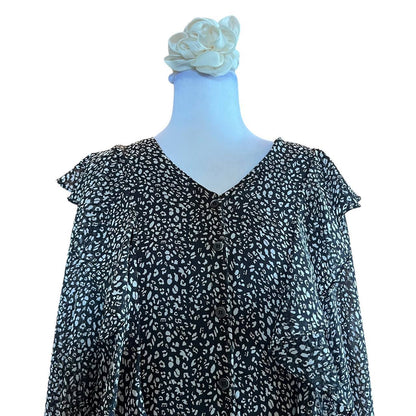 Black Leopard Print Maxi Dress