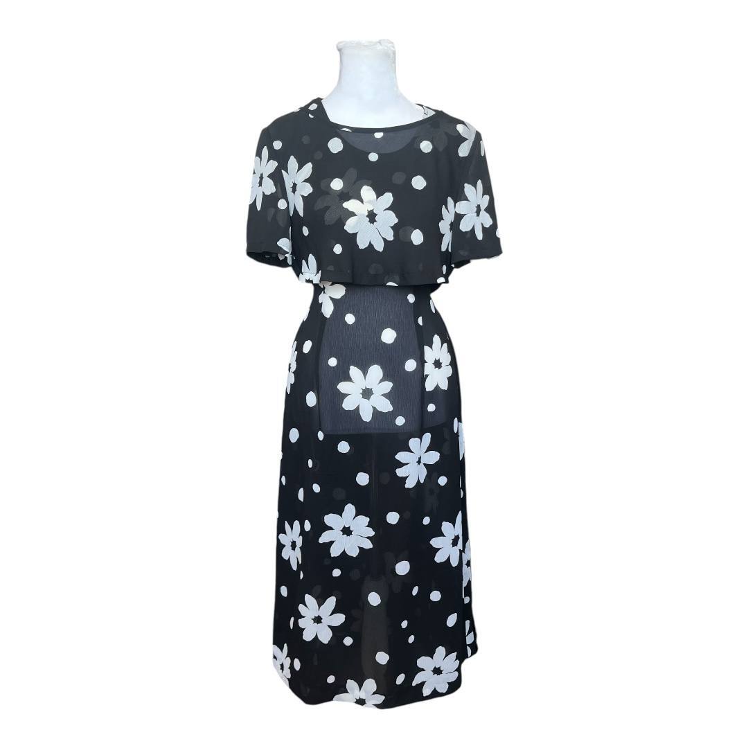 Elegant Black Floral Dress