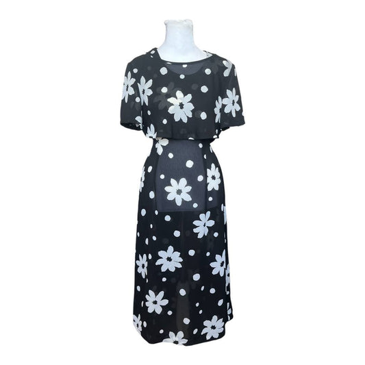 Elegant Black Floral Dress