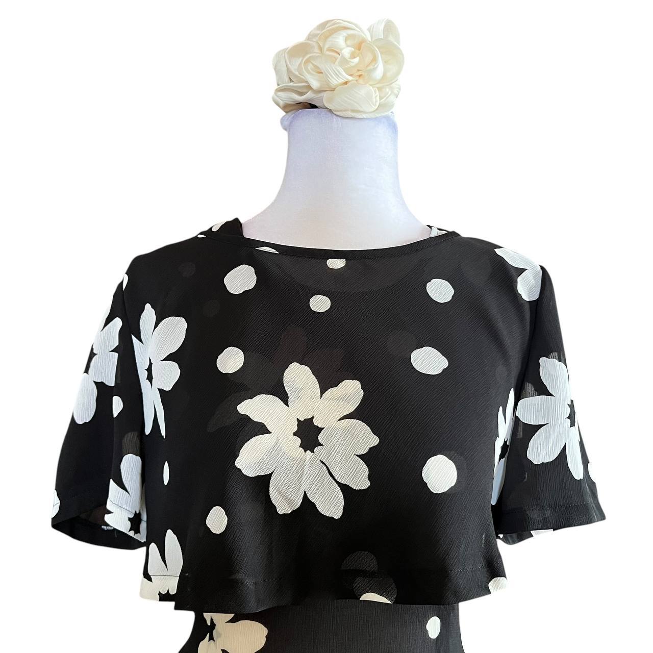 Elegant Black Floral Dress