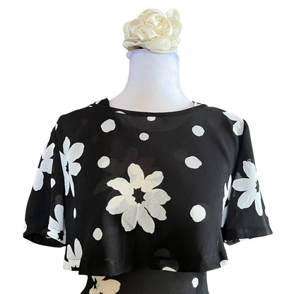 Elegant Black Floral Dress