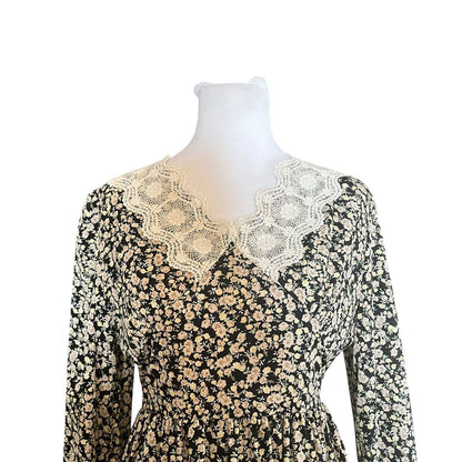 Vintage Victorian Floral Maxi Dress