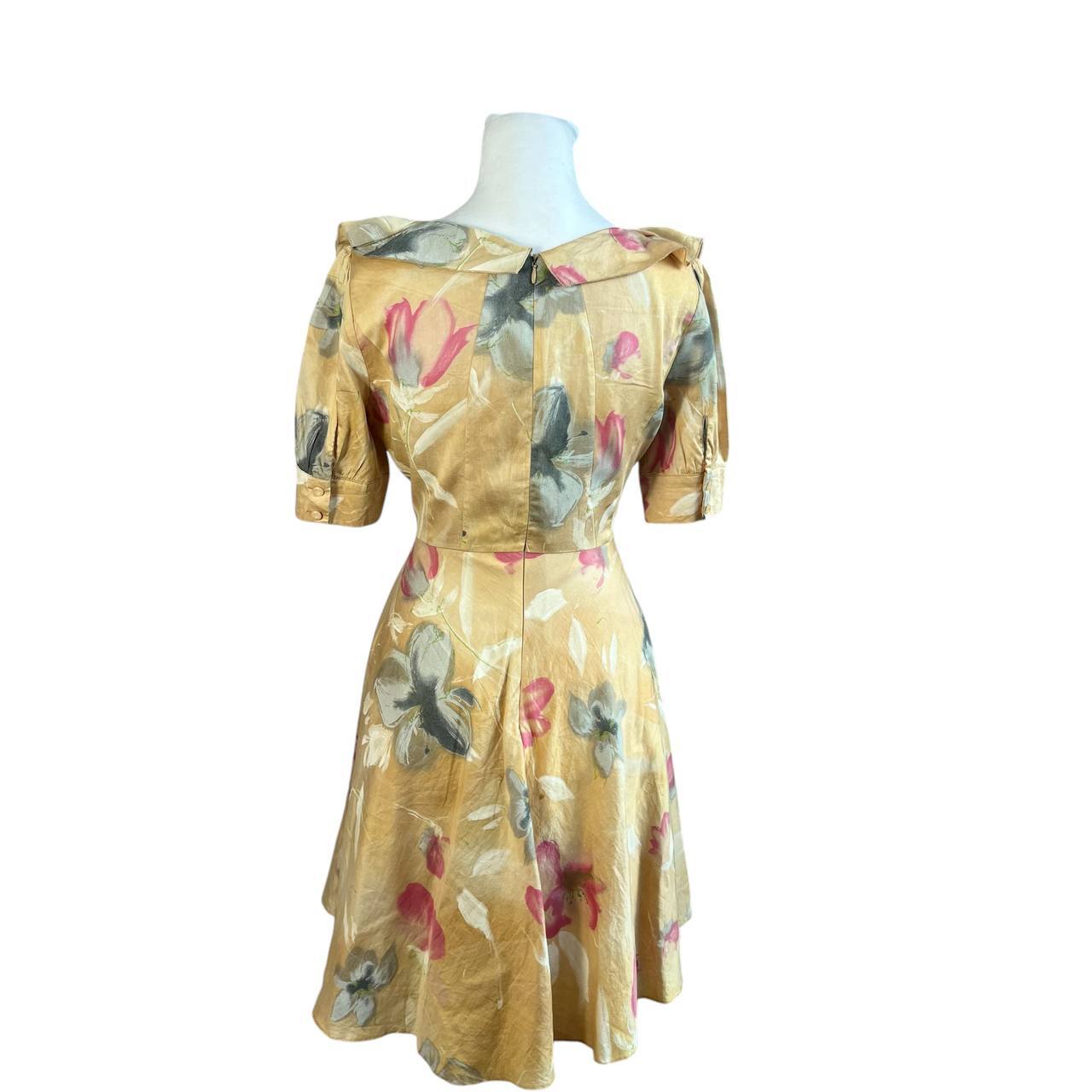 Mustard Floral Vintage Dress