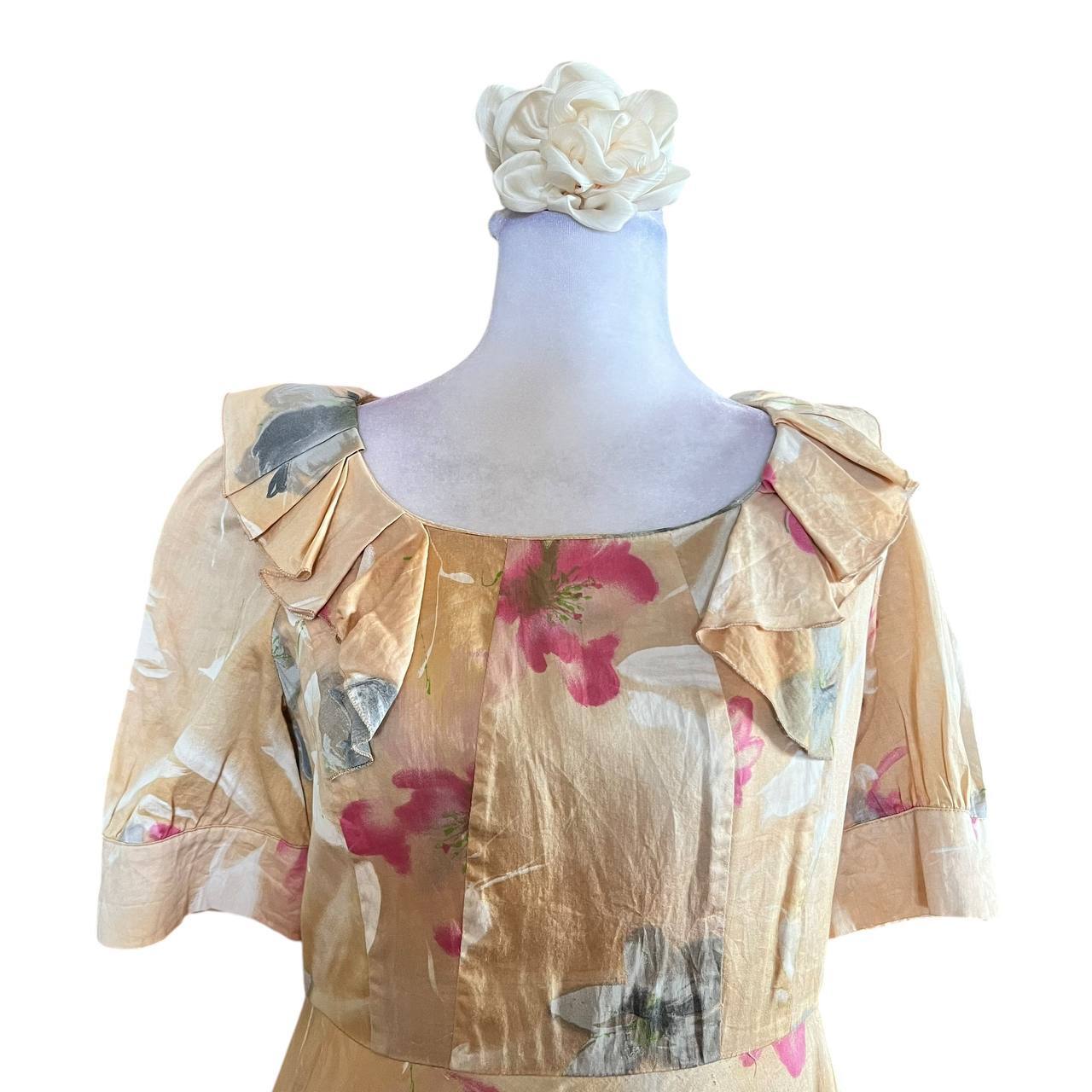 Mustard Floral Vintage Dress