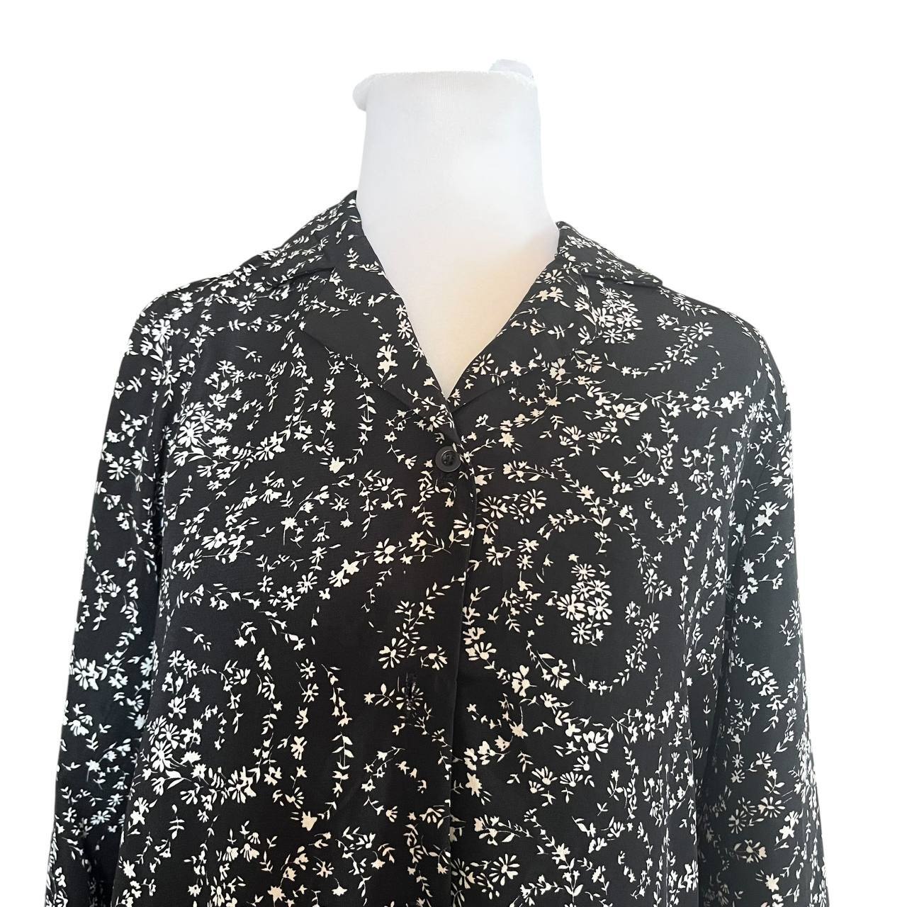 Black Floral Maxi Flounced Hem Dress