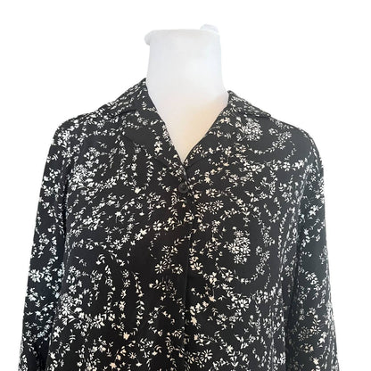 Black Floral Maxi Flounced Hem Dress