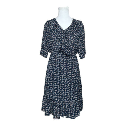 Floral Print V-Neck Midi Dress