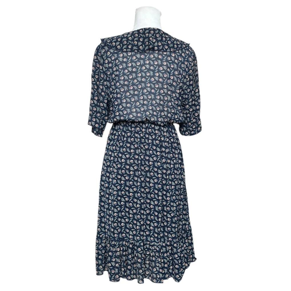 Floral Print V-Neck Midi Dress