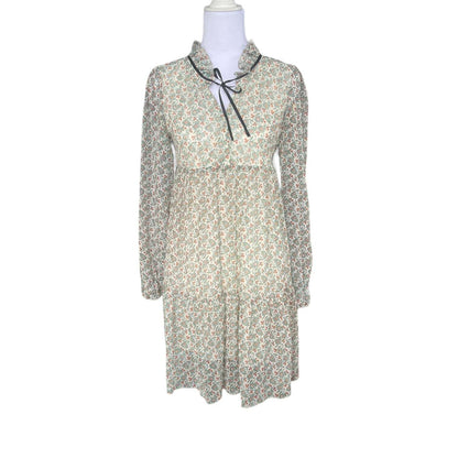 Vintage Floral Dress, High Collar