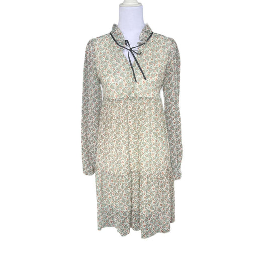 Vintage Floral Dress, High Collar