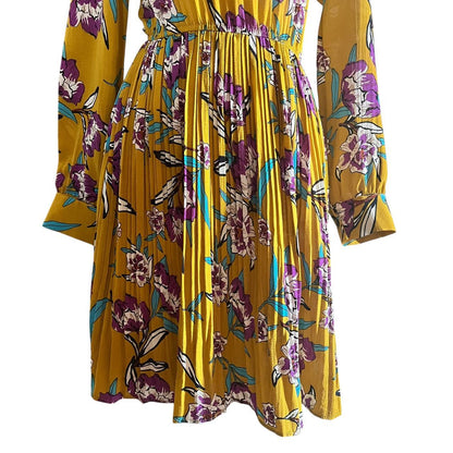 Floral Mustard Yellow Midi Dress