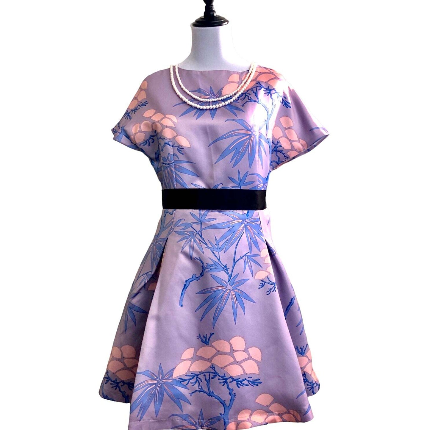 Purple Silk A-Line Dress