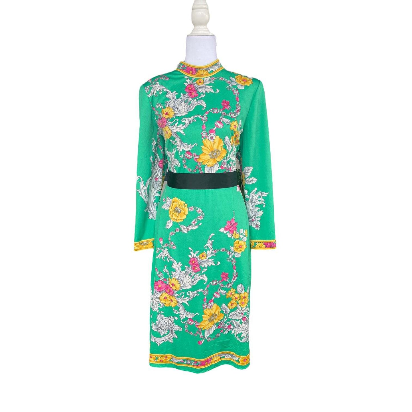 Green Floral Midi Dress