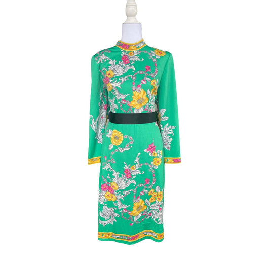 Green Floral Midi Dress