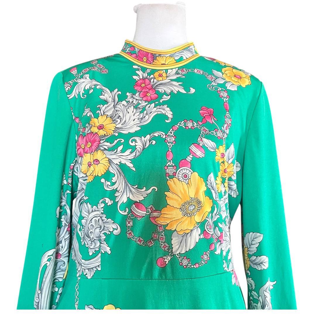 Green Floral Midi Dress