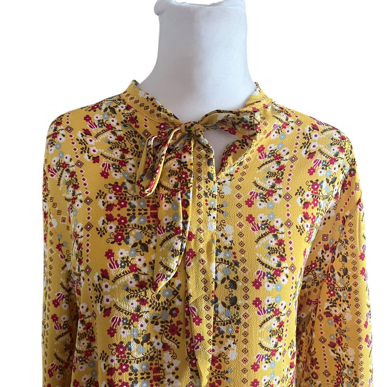 Yellow Ruffled Hem Shift Dress
