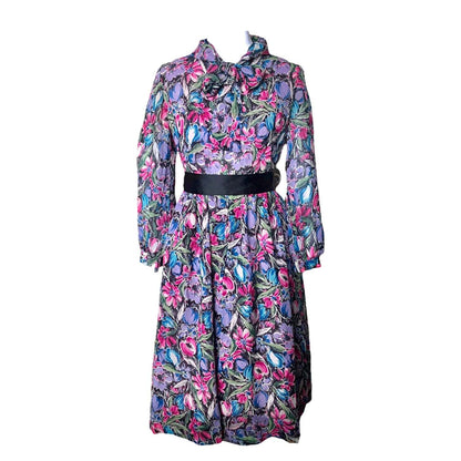 Floral Polysilk Midi Dress