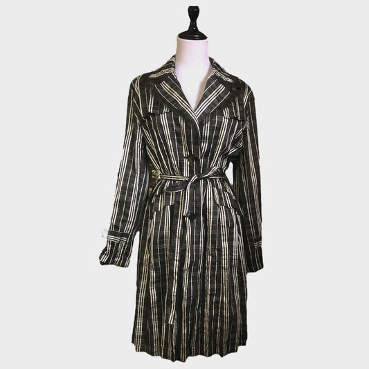 Black Coat-Style Striped Dress