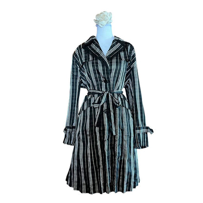 Black Coat-Style Striped Dress