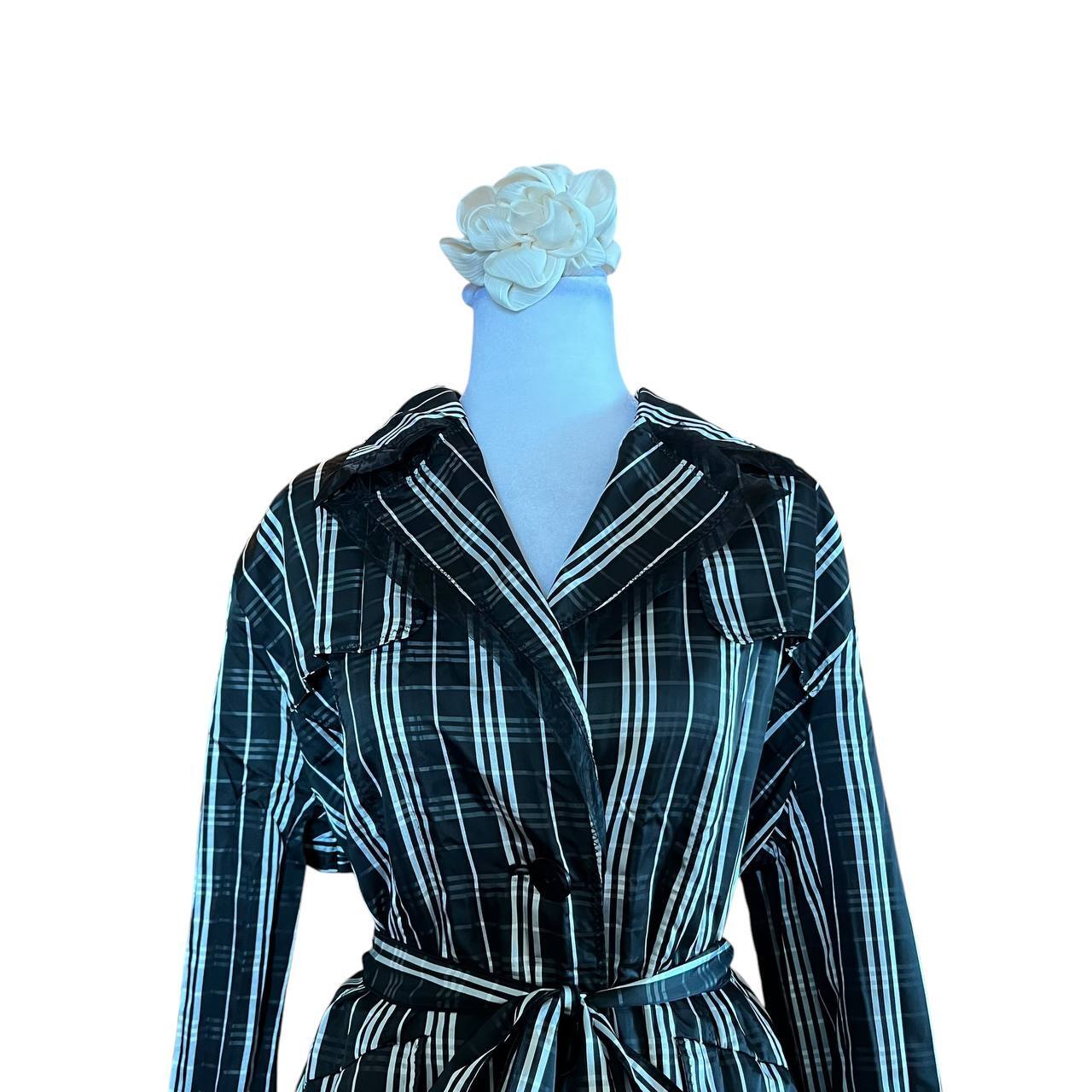 Black Coat-Style Striped Dress