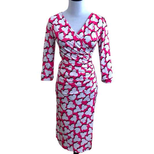 Floral Pink Lycra Wrap Dress