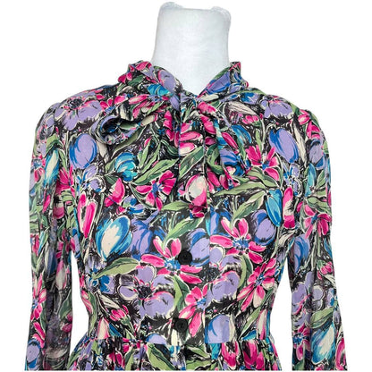 Floral Polysilk Midi Dress