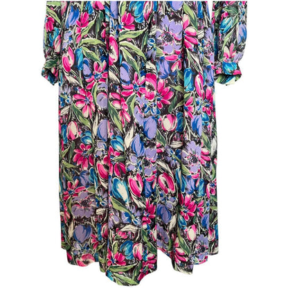 Floral Polysilk Midi Dress