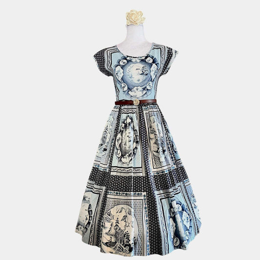 Vintage-Inspired Printed Dress