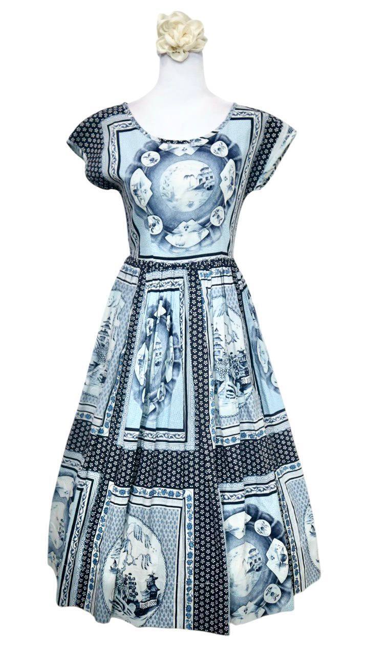 Vintage-Inspired Printed Dress