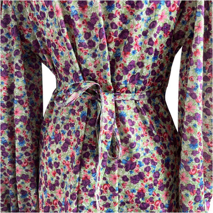Floral Wrap Dress with Long Sleeves