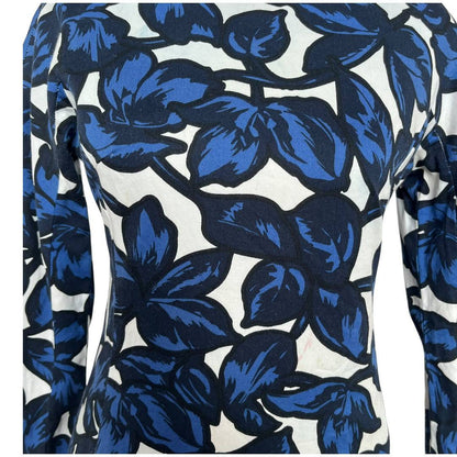 Blue Floral Cotton Trumpet Dress