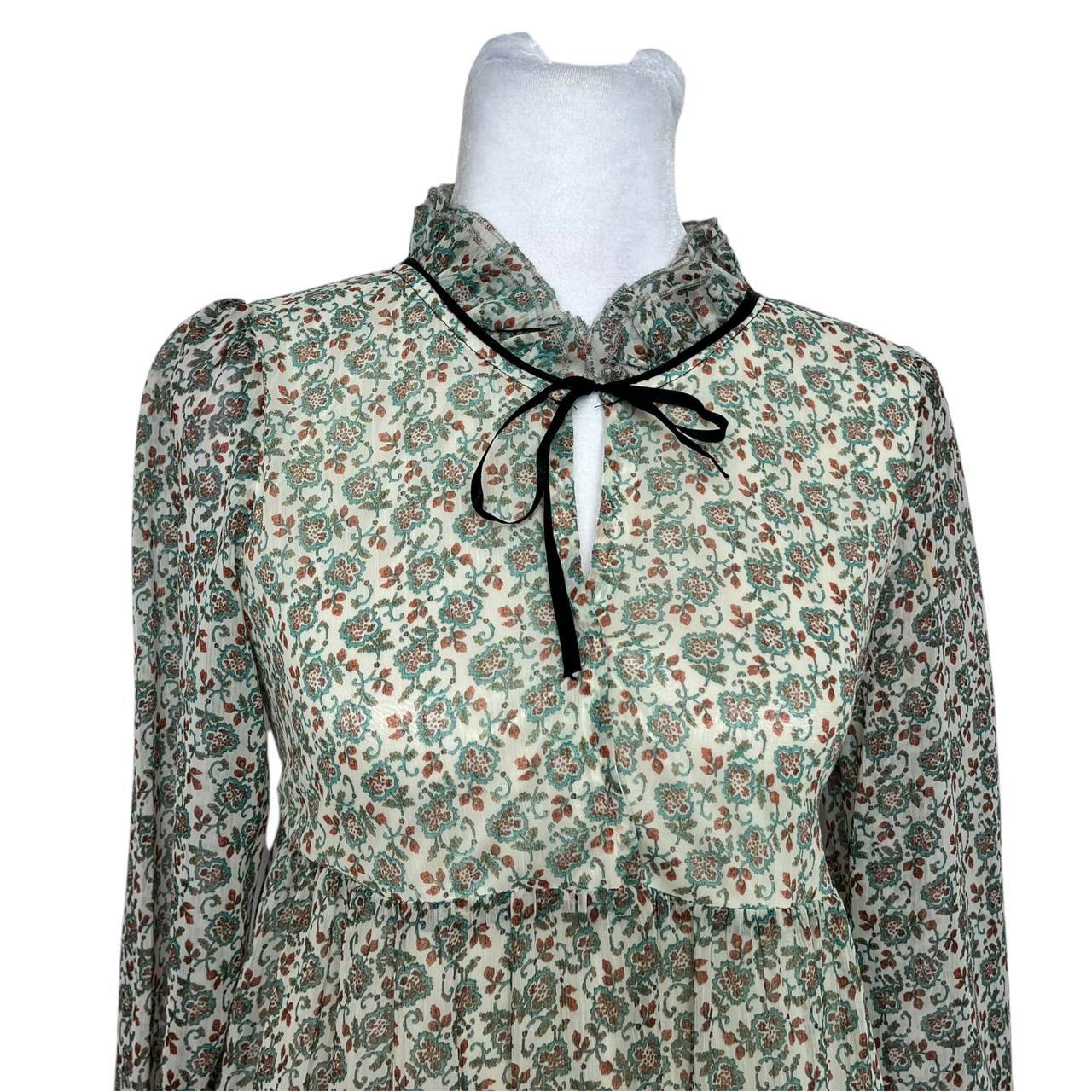 Vintage Floral Dress, High Collar