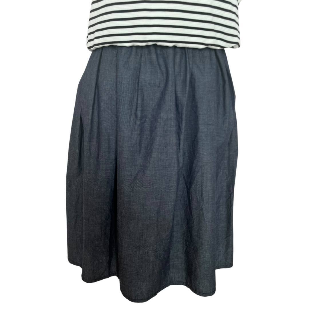 Casual striped two-tone dress