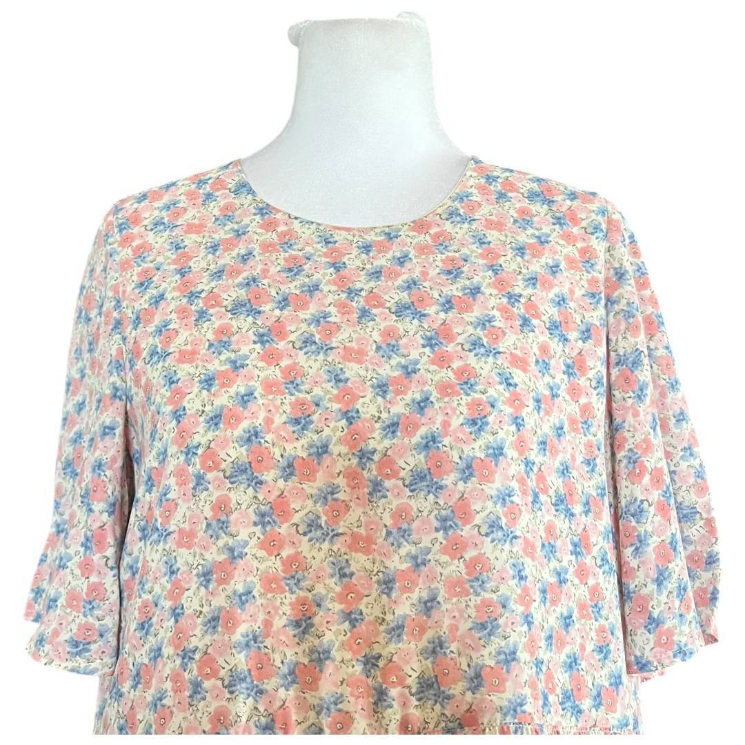 80s-Style Floral Tiered Dress