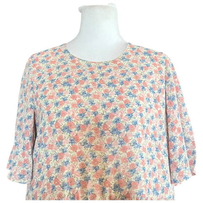 80s-Style Floral Tiered Dress