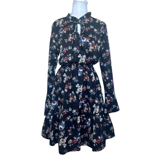 Vintage Black Floral Dress