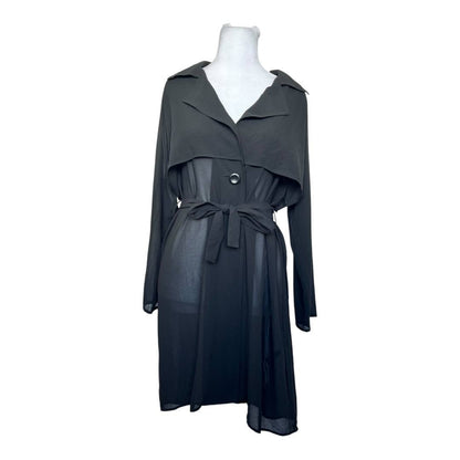 Elegant black sheer trench.