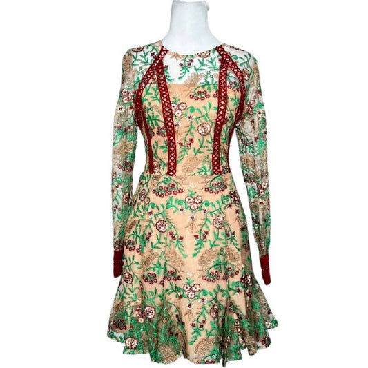 Embroidered Floral Lace Dress