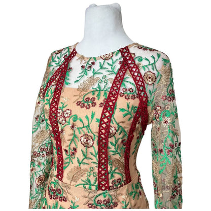 Embroidered Floral Lace Dress