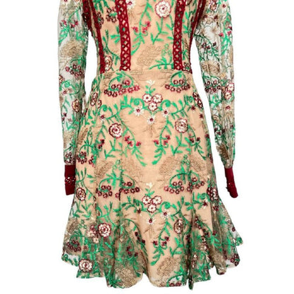 Embroidered Floral Lace Dress