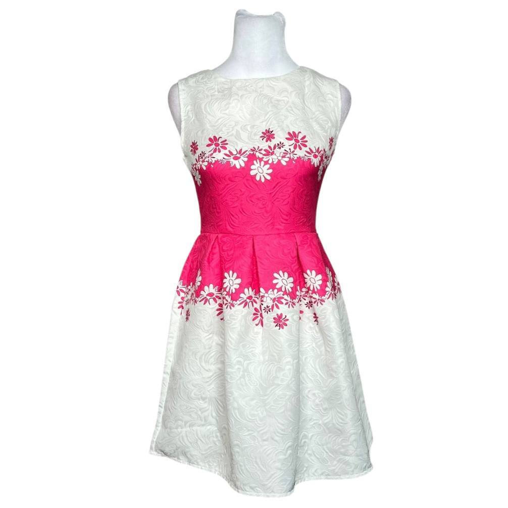 Pink and White Floral Dress