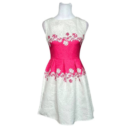 Pink and White Floral Dress