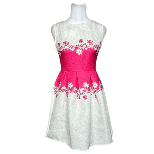 Pink and White Floral Dress