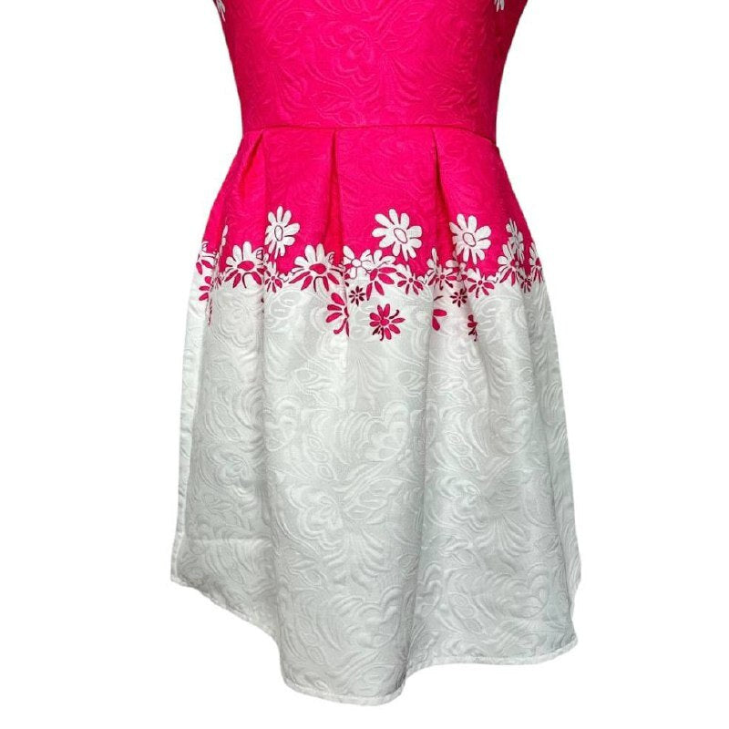 Pink and White Floral Dress