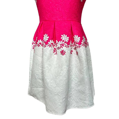 Pink and White Floral Dress