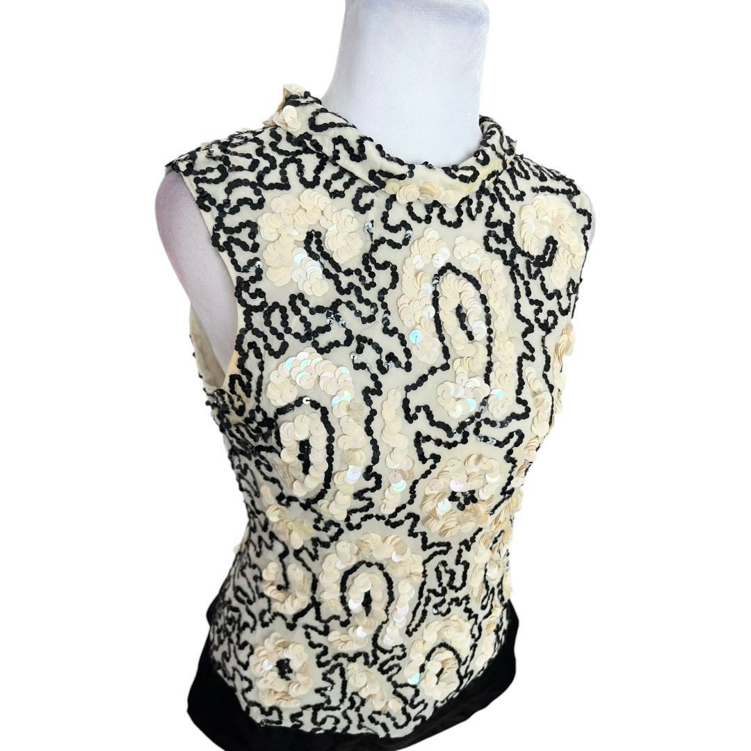 Vintage Beaded Sleeveless Top
